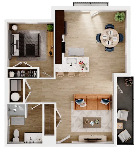 1 Bed - 1 Bath D