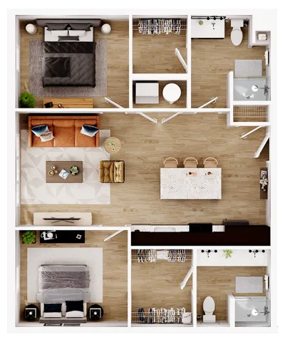 2 Bed - 2 Bath A