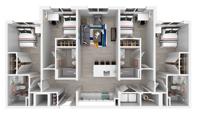 D1 | 4x4 | 1375 sq ft