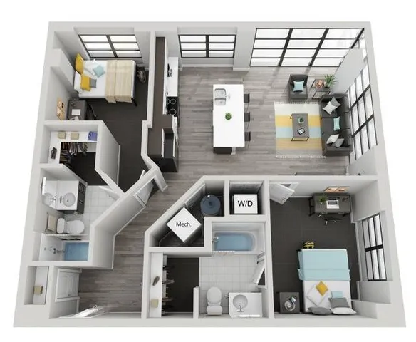 2 Bedroom 2 Bathroom B2-C