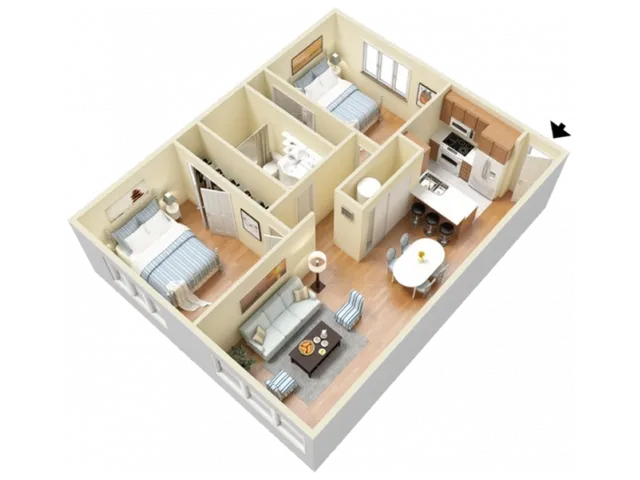 Oak 2 Bed 1 Bath