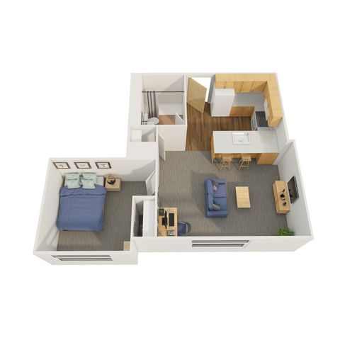1 bed  | 1x1 | 433 sq ft