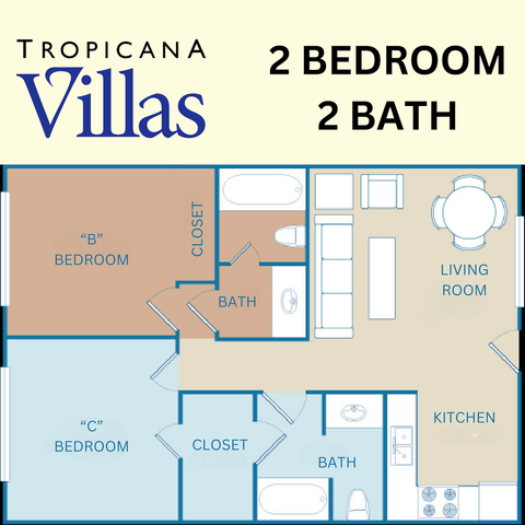 Villas 2x2 893 sf