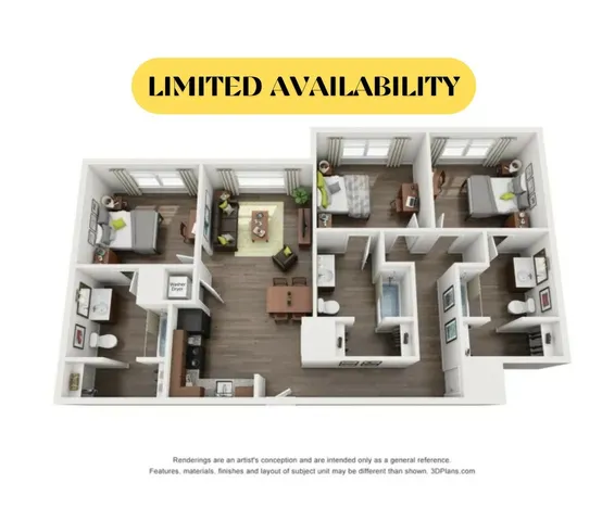 C1 Floor Plan  | Trifecta Apartments | Louisville, KY Apartments