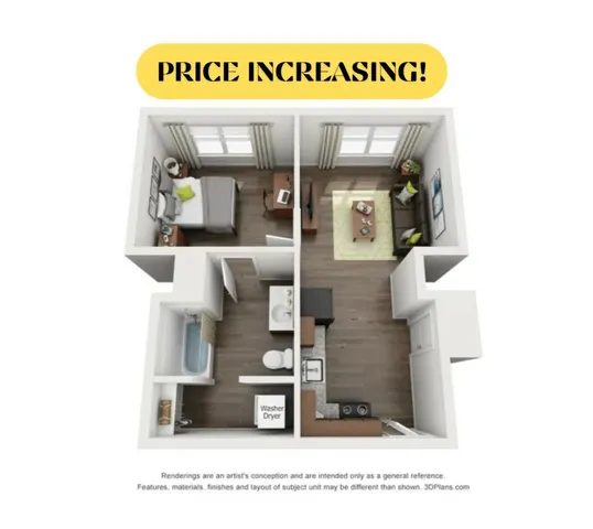 A1 floor plan | Trifecta Apartments | Louisville, KY Apartments