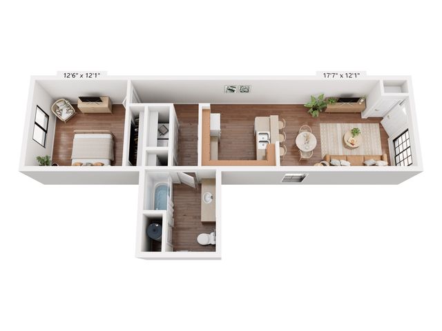 1BR/1BA - 725sq ft