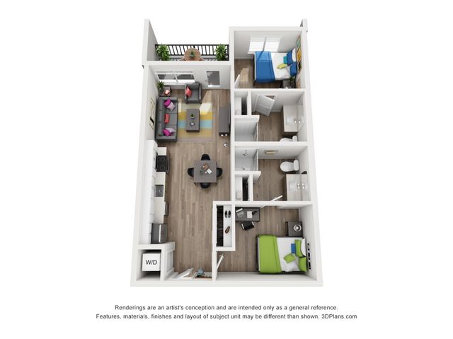 CoLab - Leasing by the Bed - Two-Bedroom Floorplan