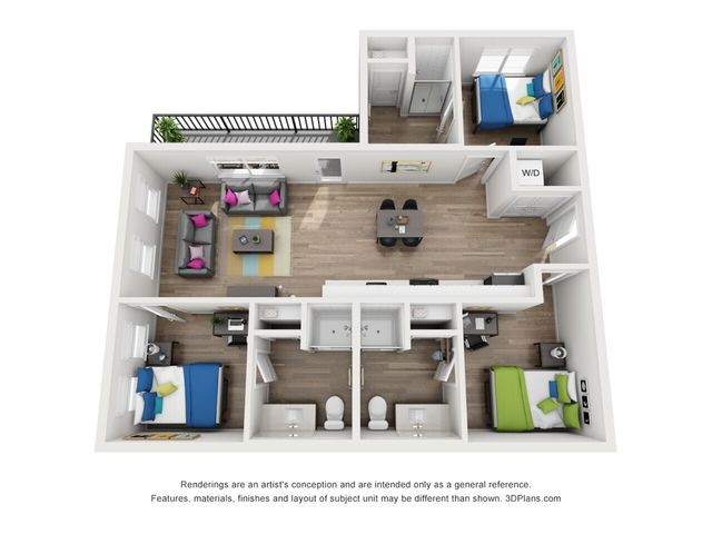 CoLab - Leasing by the Bed - Two-Bedroom Floorplan