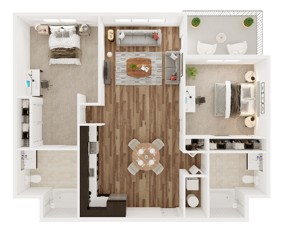 2 Bedroom 2 Bathroom A
