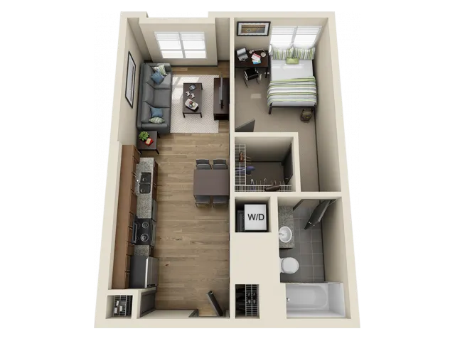 1X1A1 | 1 bed 1 bath | from 553 square feet