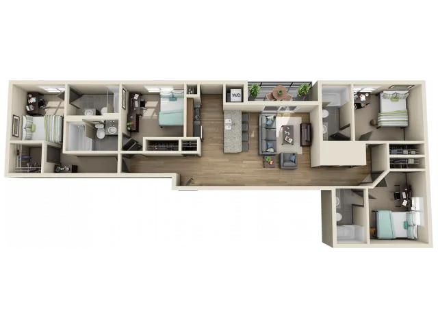 4X4D1 | 4 bed 4 bath | from 1336 square feet