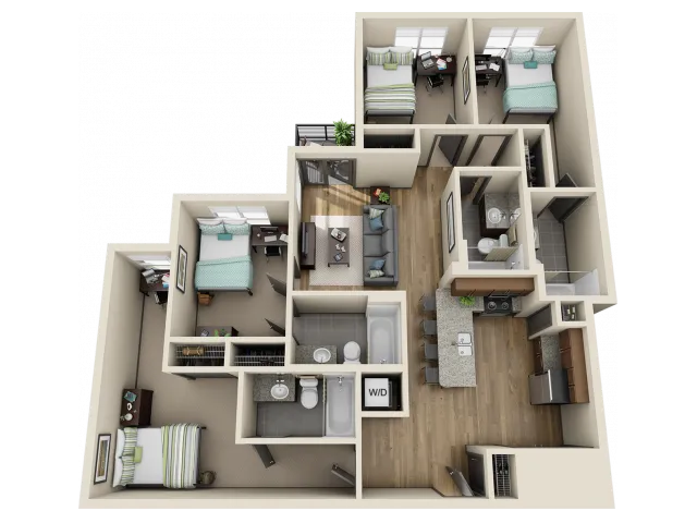 4X4D2 | 4 bed 4 bath | from 1348 square feet