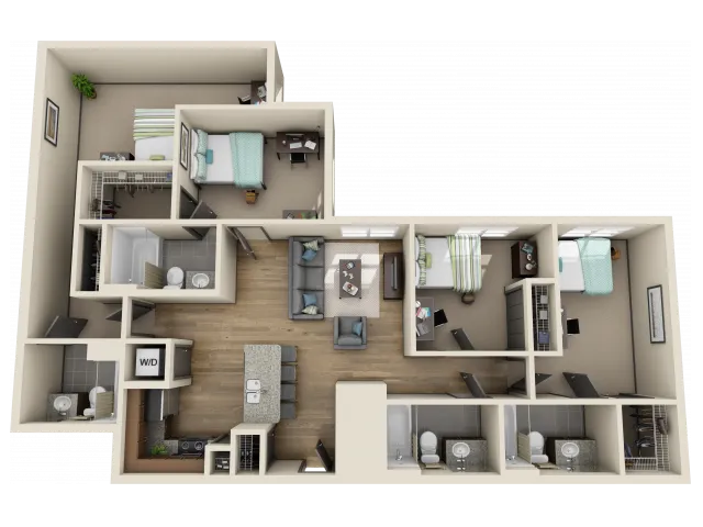 4X4D5 | 4 bed 4 bath | from 1440 square feet