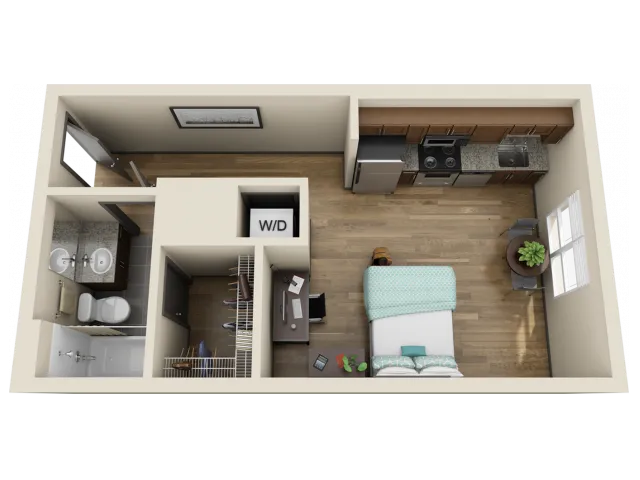 STDS1 | Studio1 bath | from 418 square feet