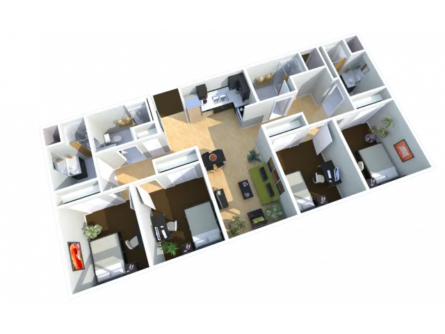 4x4 | 4 bed 4 bath | from 1300 square feet