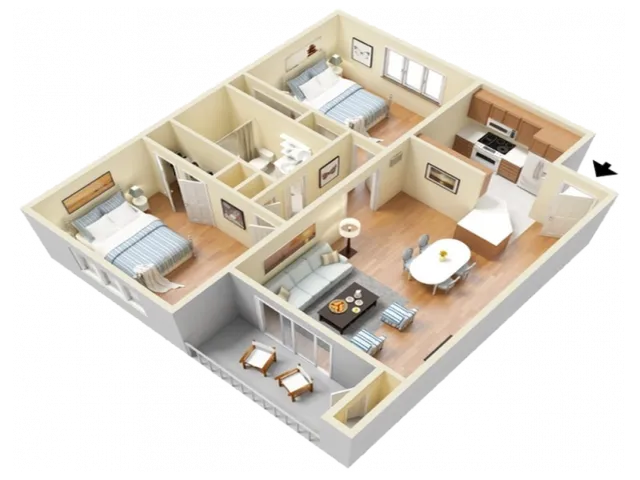 Sycamore 2 Bed 1 Bath
