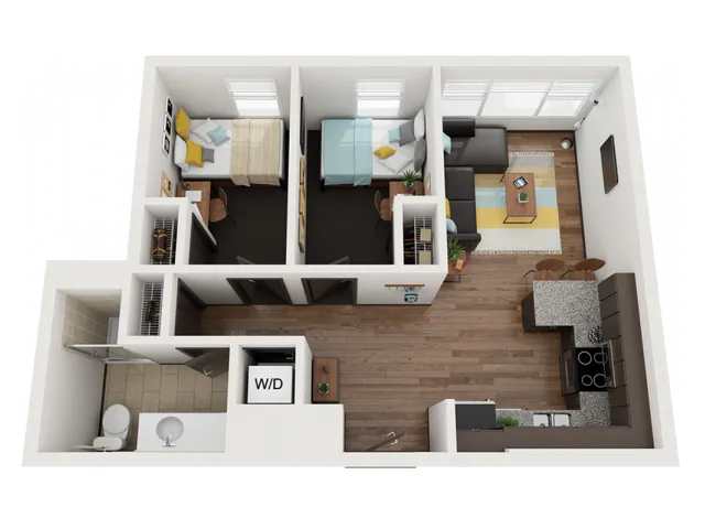 2 Bedroom 1 Bathroom Option A