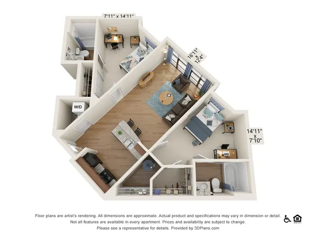 2 Bedroom 2 Bathroom A