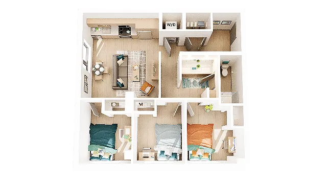 3 Bedroom 1 Bathroom C4
