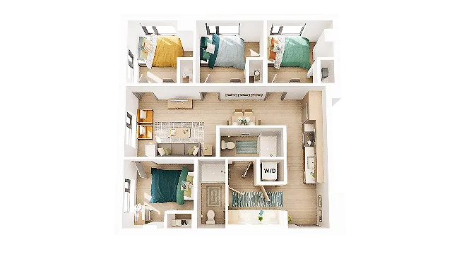4 Bedroom 2 Bathroom D2