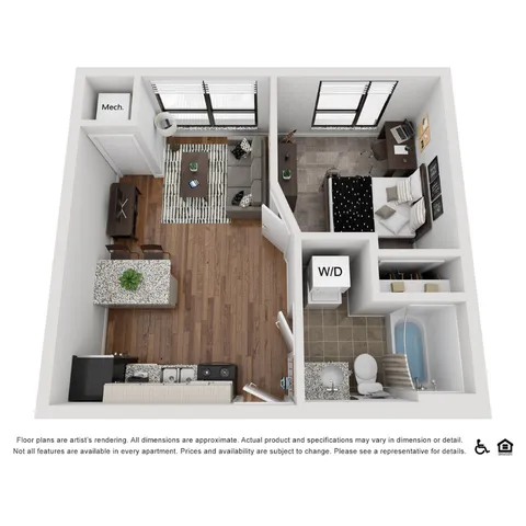 The Marshall - One Bedroom Floorplan