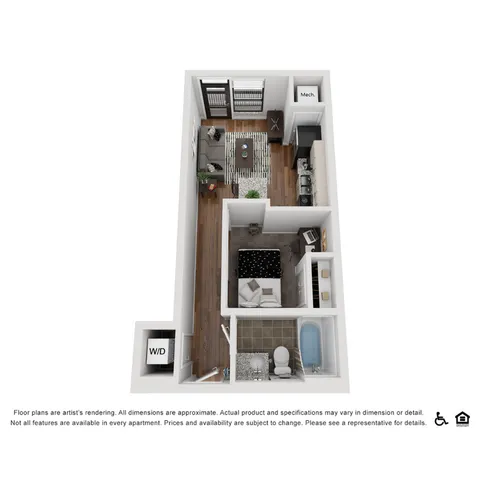 The Marshall - One-Bedroom Floor Plan