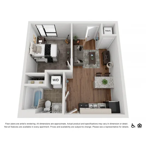 The Marshall - One-Bedroom Floor Plan