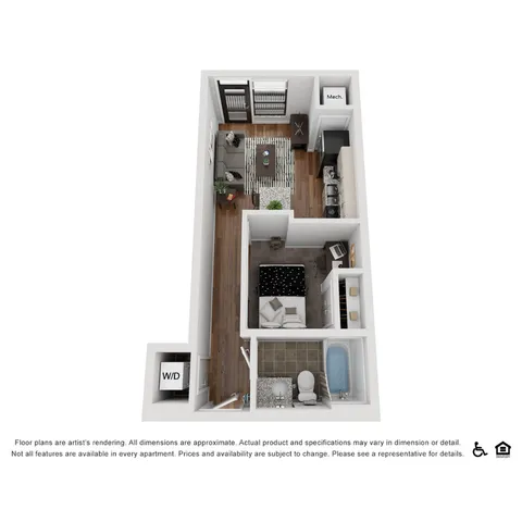 The Marshall - One-Bedroom Floor Plan