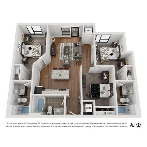 The Marshall - Three-Bedroom Floorplan
