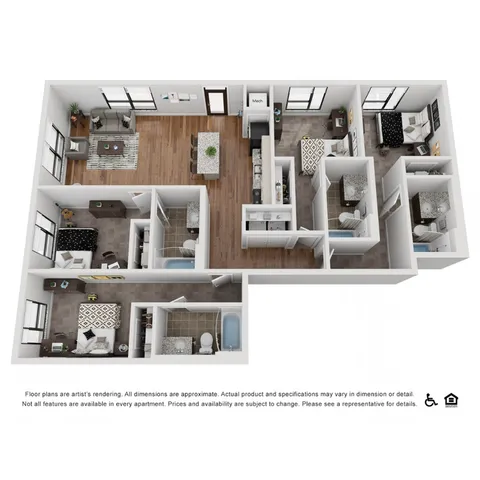 The Marshall - Three-Bedroom Floorplan