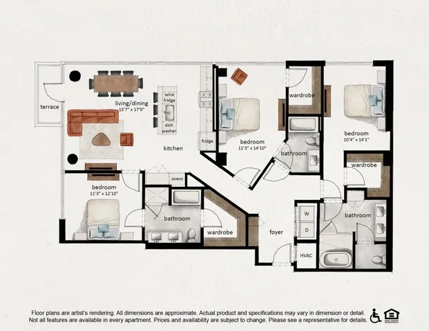PH C2 | 3x3 | 1779 sq ft