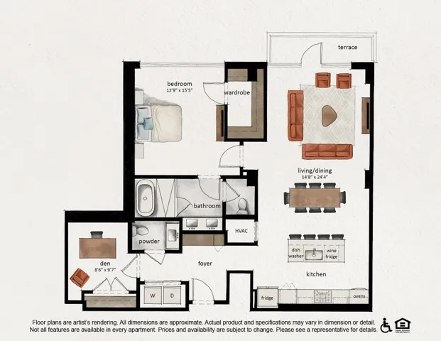 PH A2 | 1x1.5 | 1287 sq ft