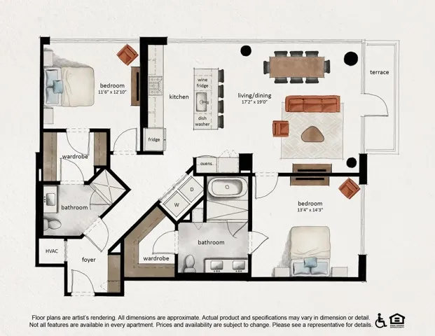PH B6 | 2x2 | 1399 sq ft