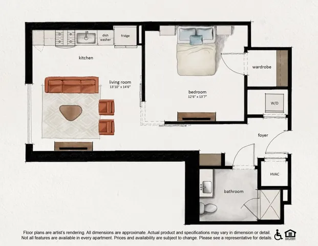 A03 | 1x1 | 696 sq ft