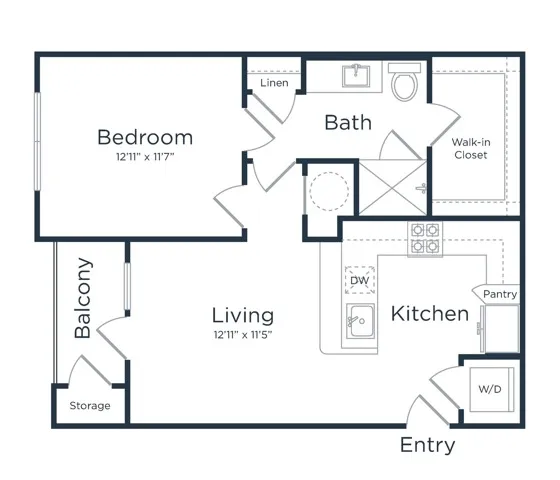 A1 | 1x1 | 627 sq ft