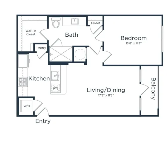 A2 | 1x1 | 748 sq ft