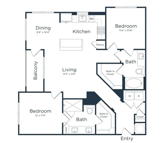 B1 | 2x2 | 1097 sq ft