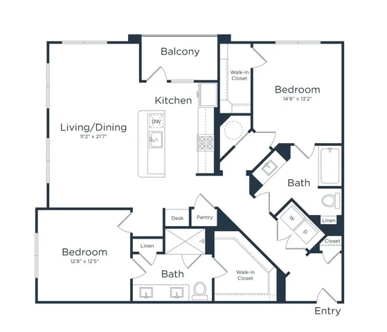 B2 | 2x2 | 1278 sq ft