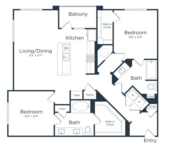 B2A | 2x2 | 1278 sq ft
