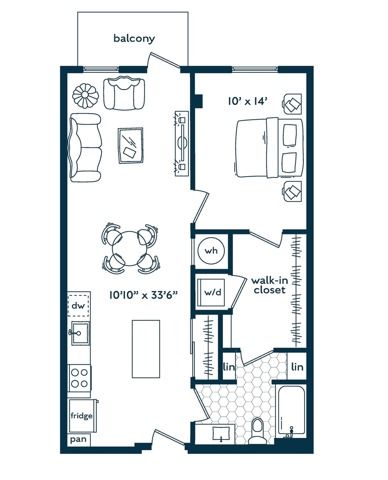 1x1 (757 SF)
