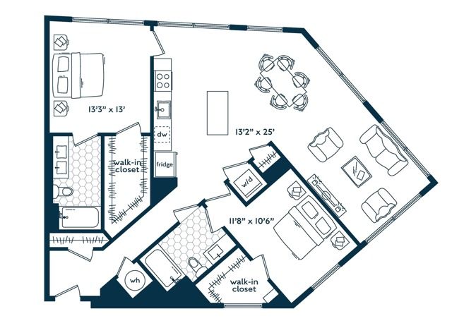 2x2 (1264 SF)