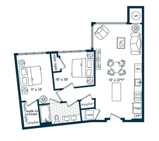 2x1 (863 SF)