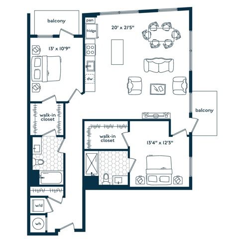 2x2 (1286 SF)