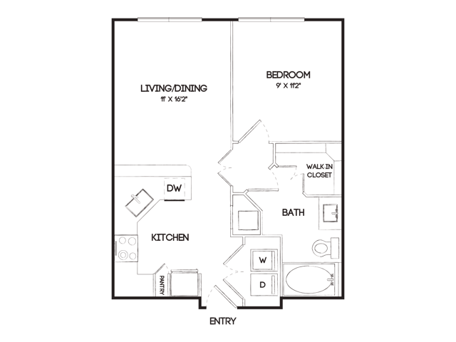 A3 1 Bedroom Floor Plan