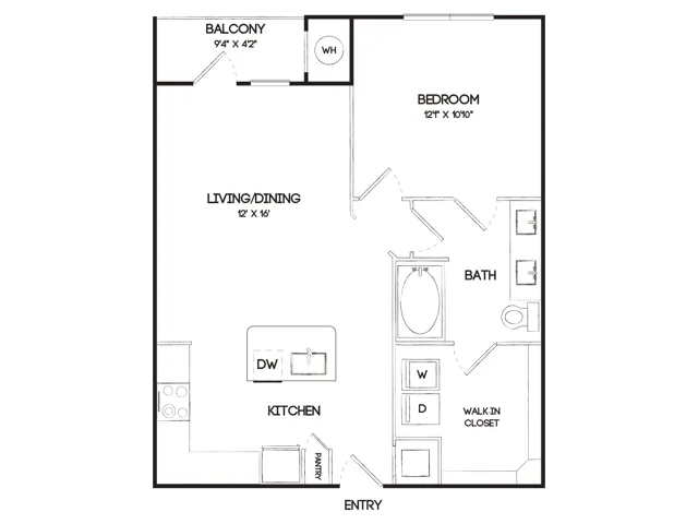 A5G 1 Bedroom Floor Plan