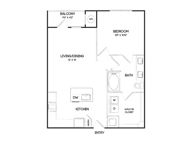 A5 1 Bedroom Floor Plan
