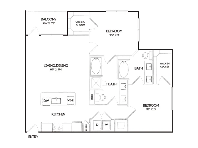 B4 2 Bedroom Floor Plan