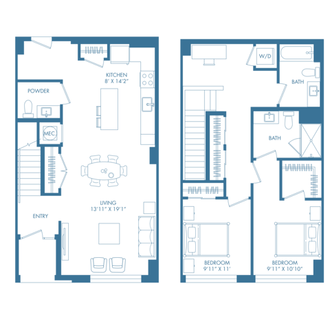 B18TH | 2x2.5 | 1377 sq ft