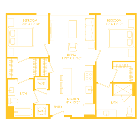 B2 | 2x2 | 935 sq ft
