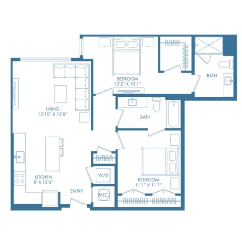 B4U | 2x2 | 1020 sq ft